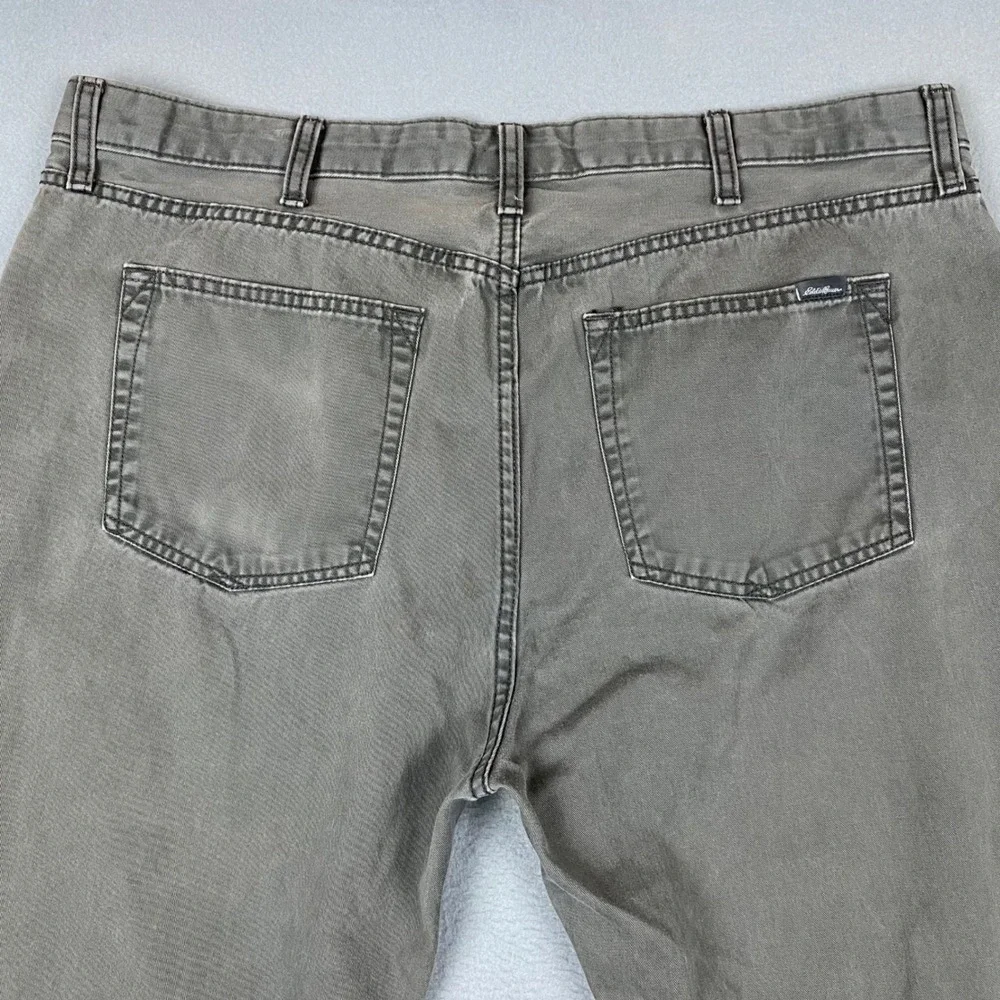 Eddie Bauer Legendwash Straight Fit Cotton Pants Mens 40 Gray Specially Dyed